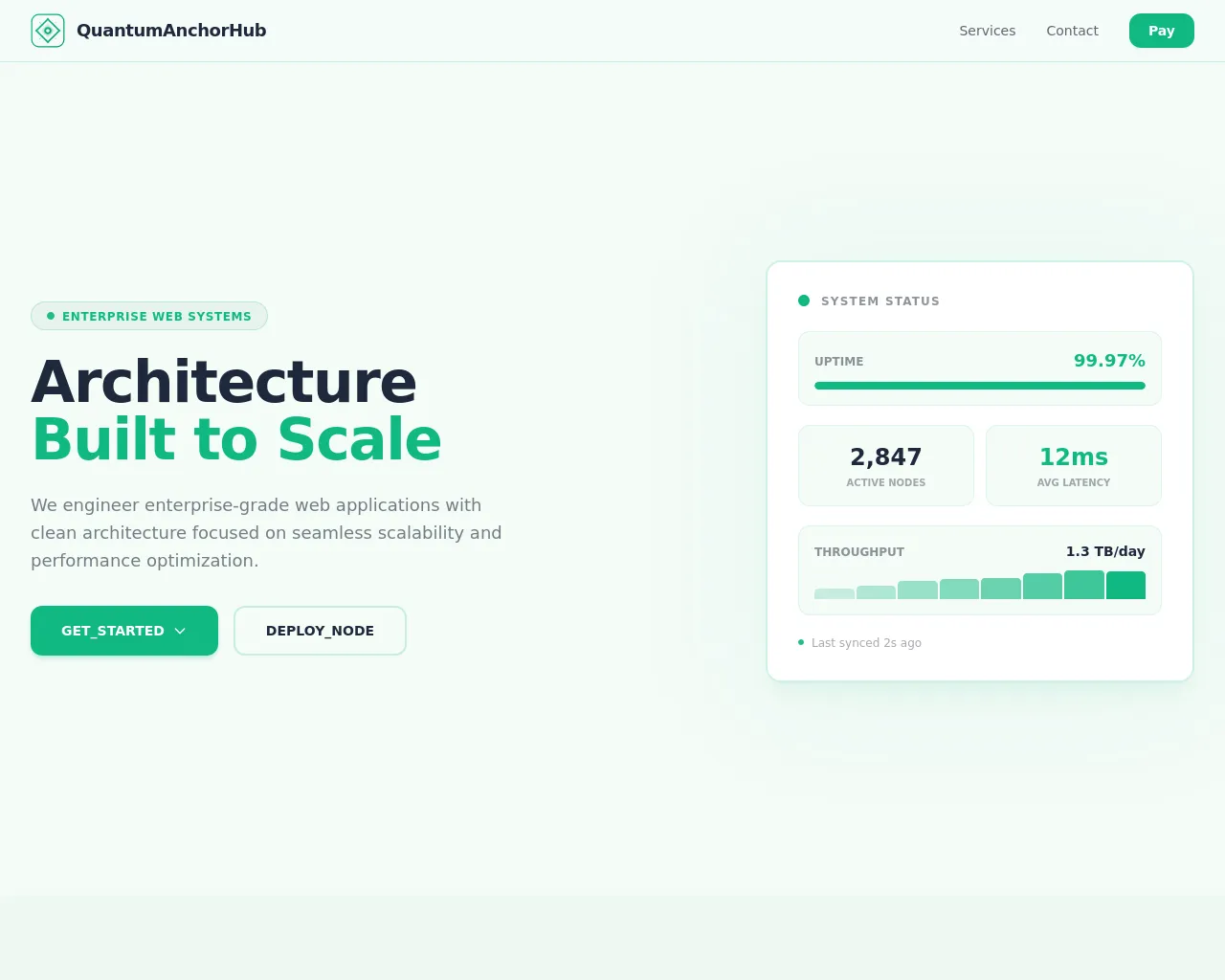 Screenshot of quantumanchorhub.com