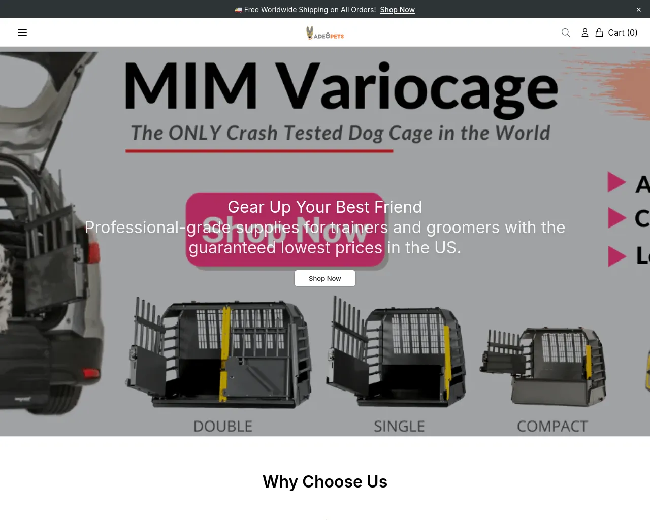 Screenshot of adeopetsdirect.shop
