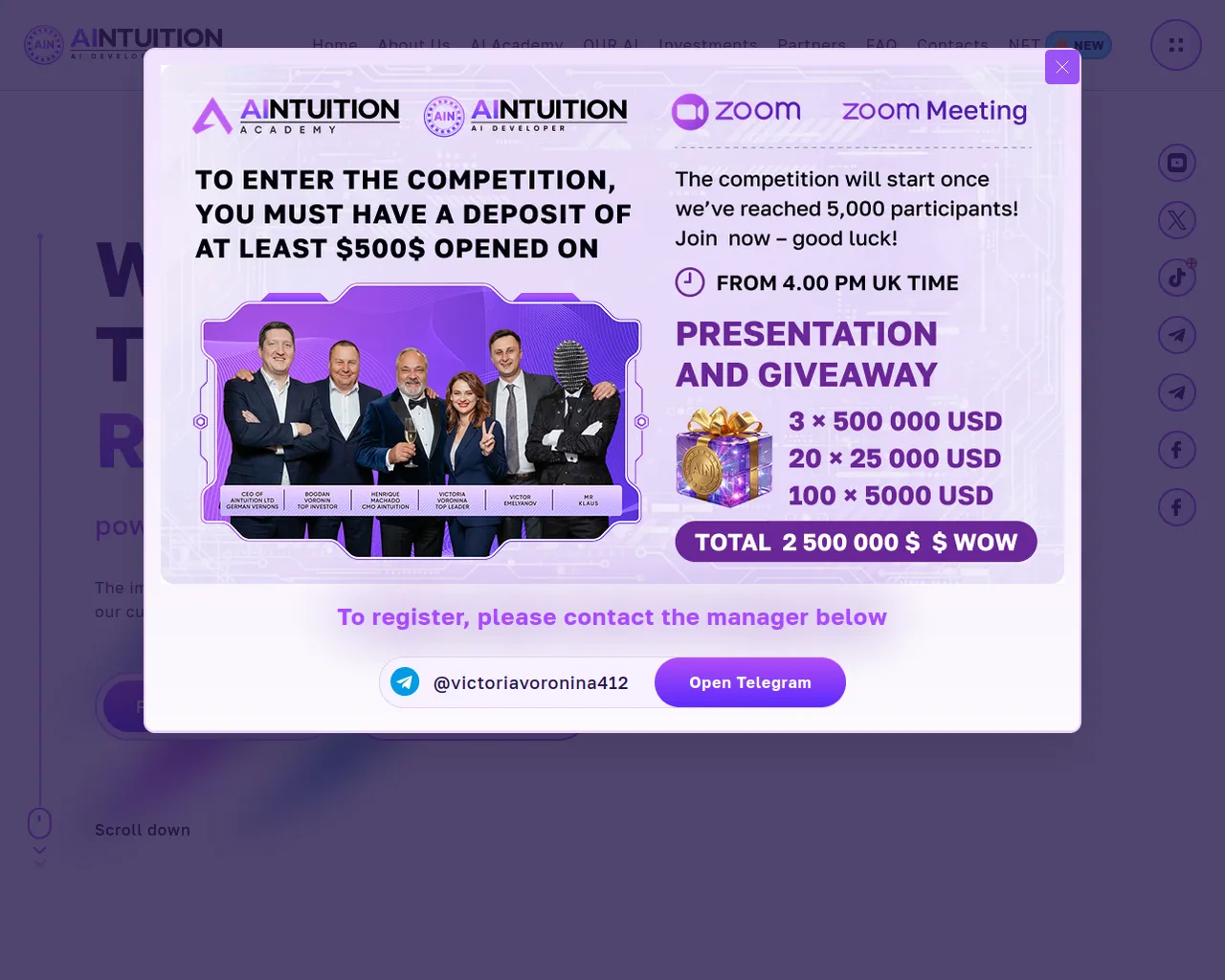Screenshot of aintuition.io