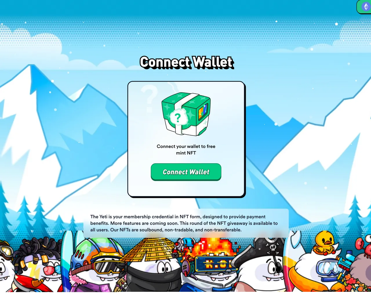 Screenshot of claimnft-yala.org