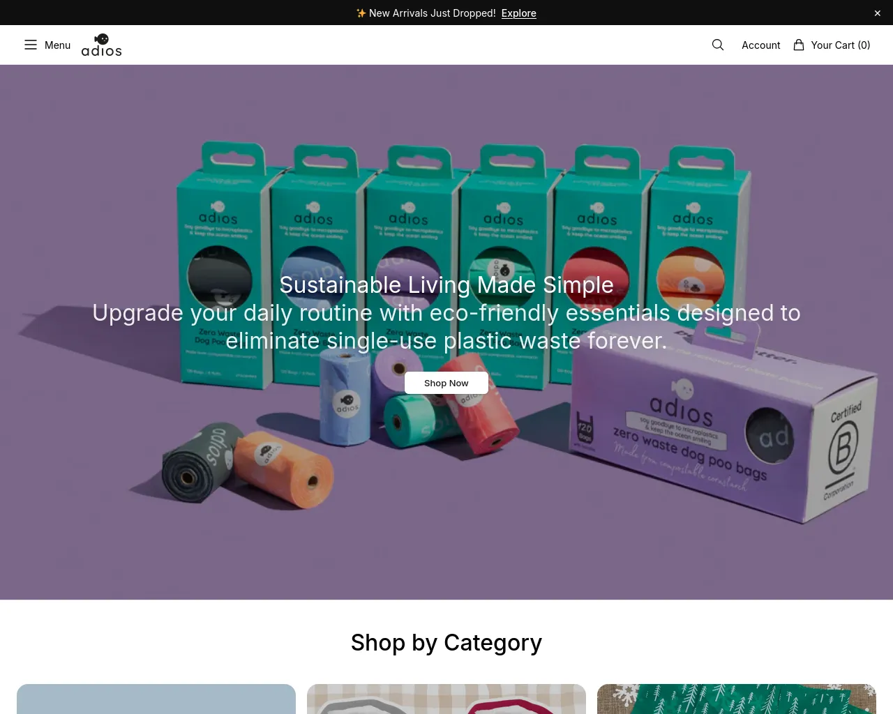 Screenshot of adiosplastic.shop