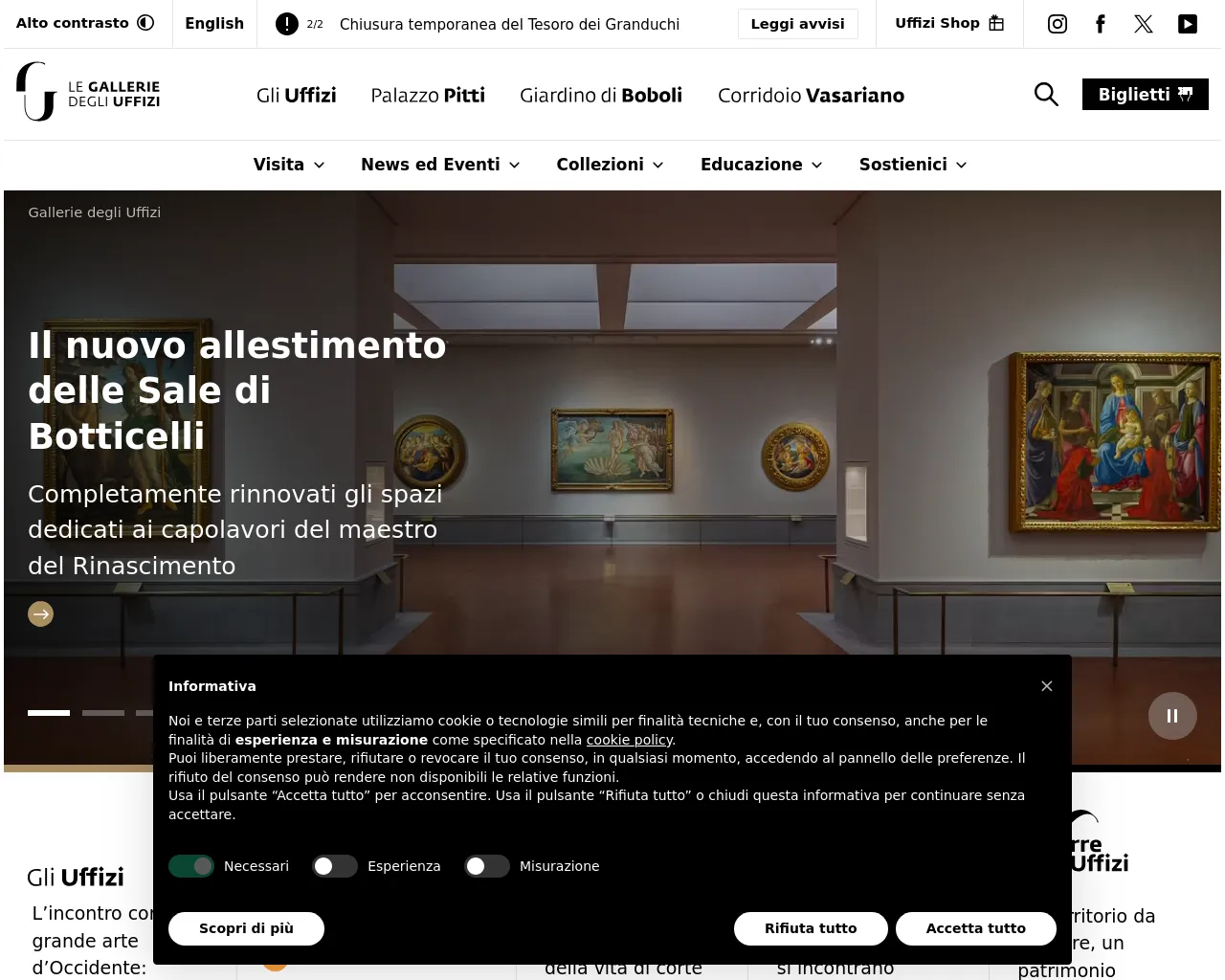 Screenshot of uffizipass.com