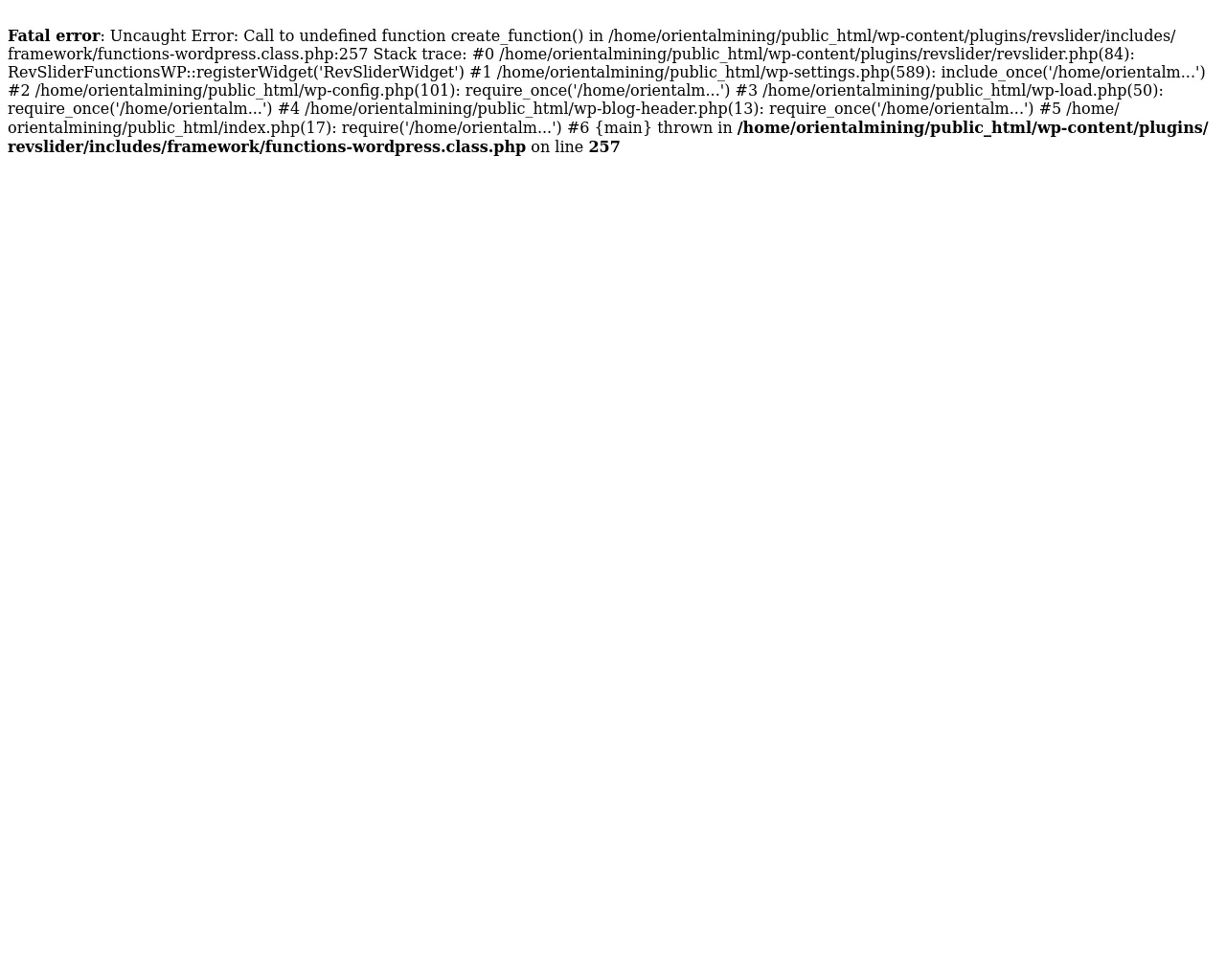 Screenshot of orientalmining.com