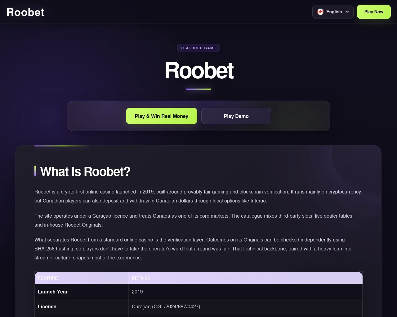 Screenshot of roobet-ca.org