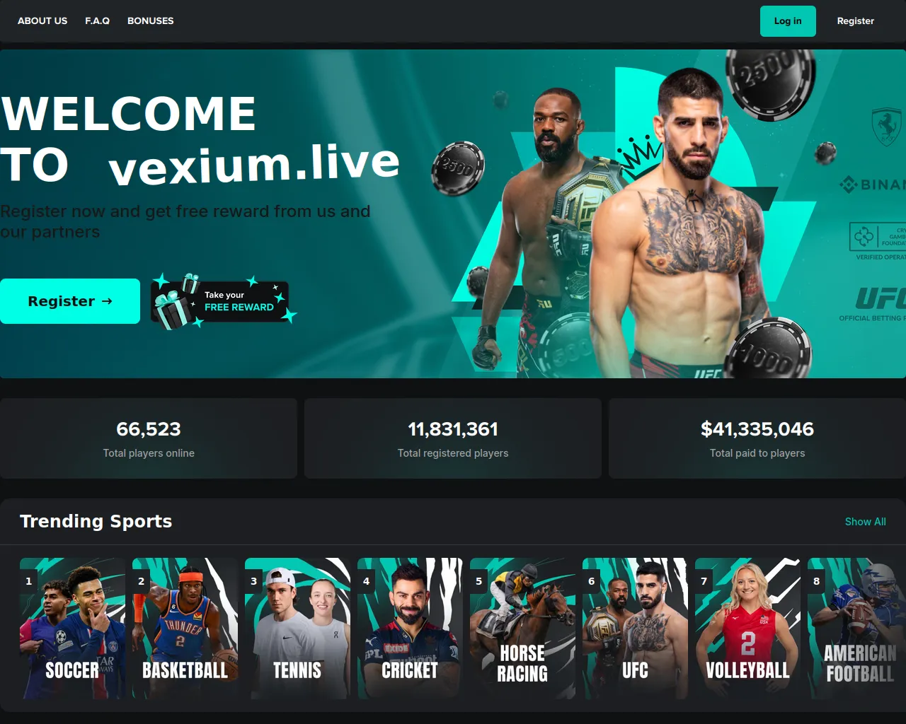 Screenshot of vexium.live