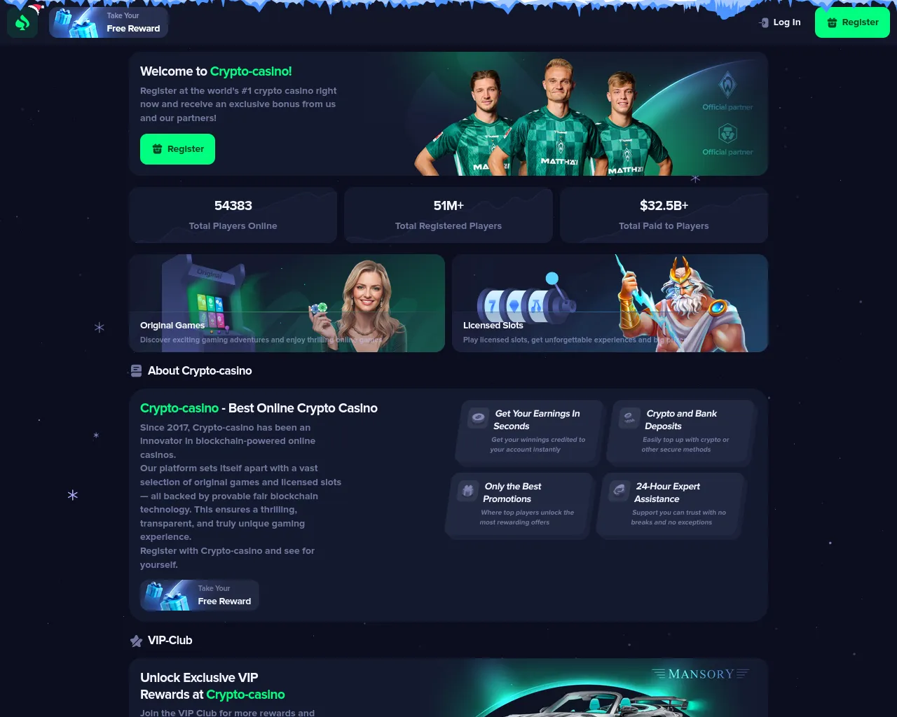 Screenshot of crypto-casino.rest