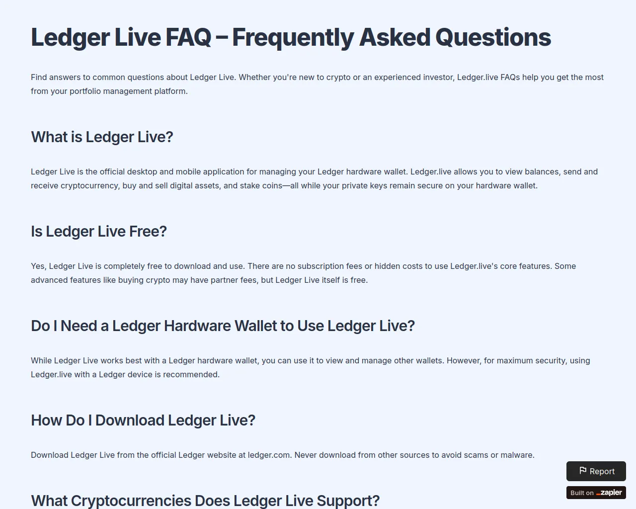 Screenshot of ledgeer-live.zapier.app