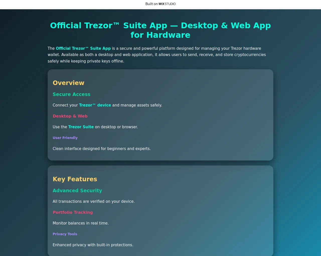 Screenshot of appsuite-trexor.wixstudio.com
