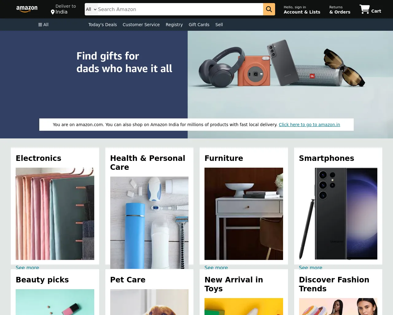 Screenshot of amazon-clone-pink-five.vercel.app