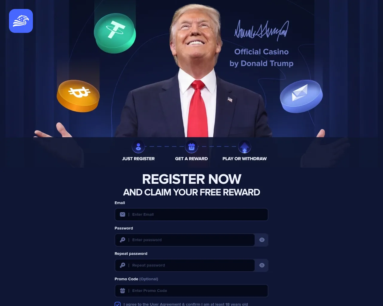 Screenshot of trump-win.club