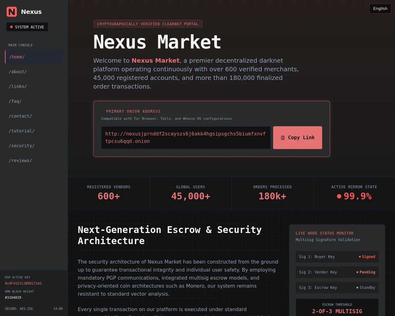 Screenshot of nexus-dark.xyz