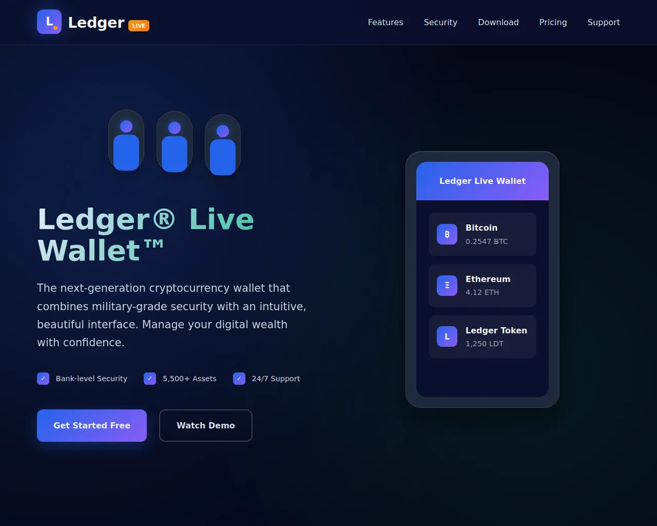 Screenshot of secure-ldeger-wallet.pages.dev