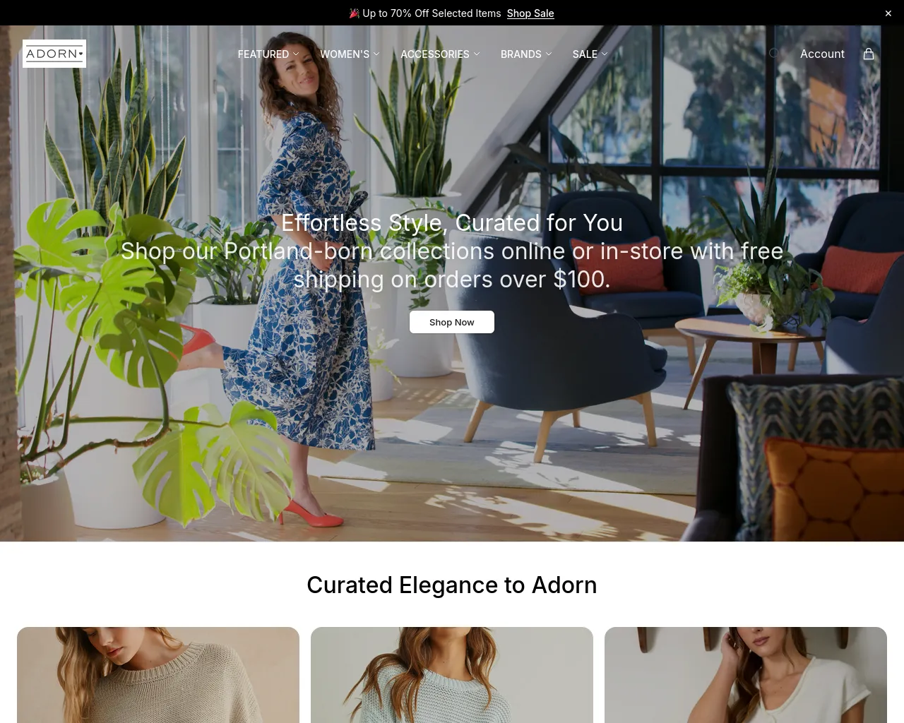 Screenshot of adornfashion.shop
