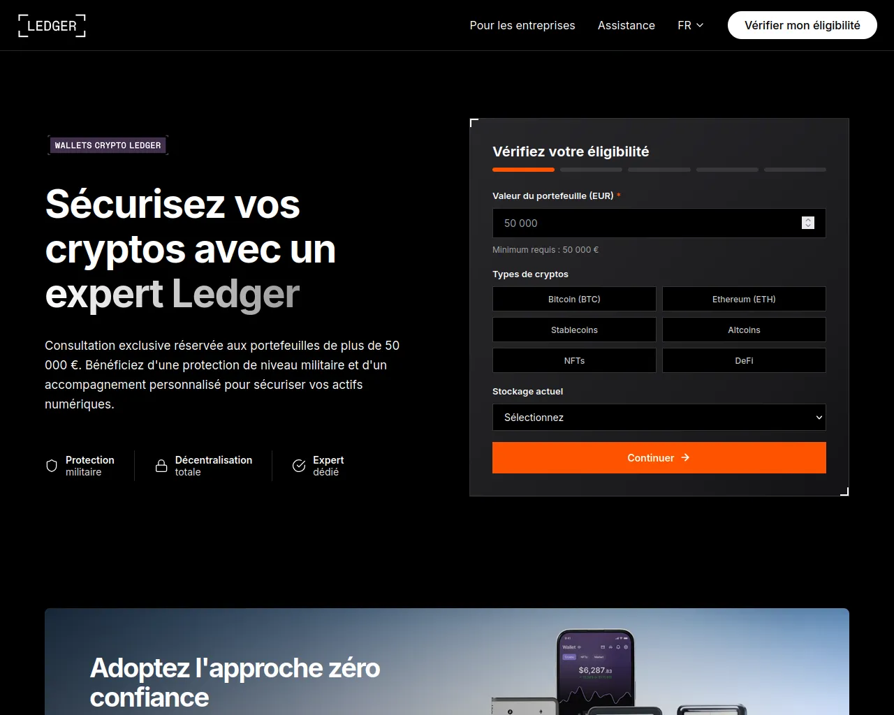 Screenshot of ledger-eligibility.com