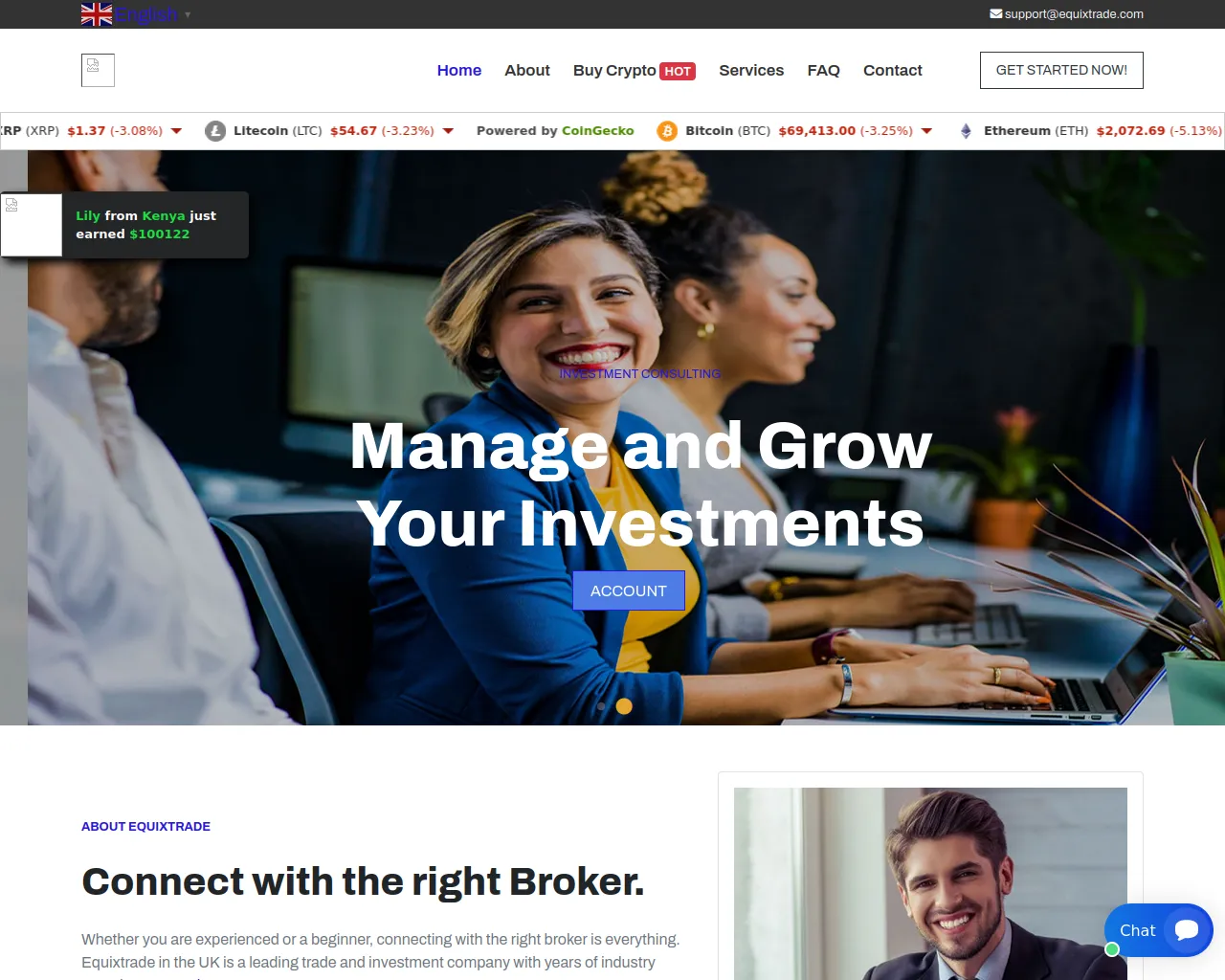 Screenshot of equixtrade.com.graceviray.com