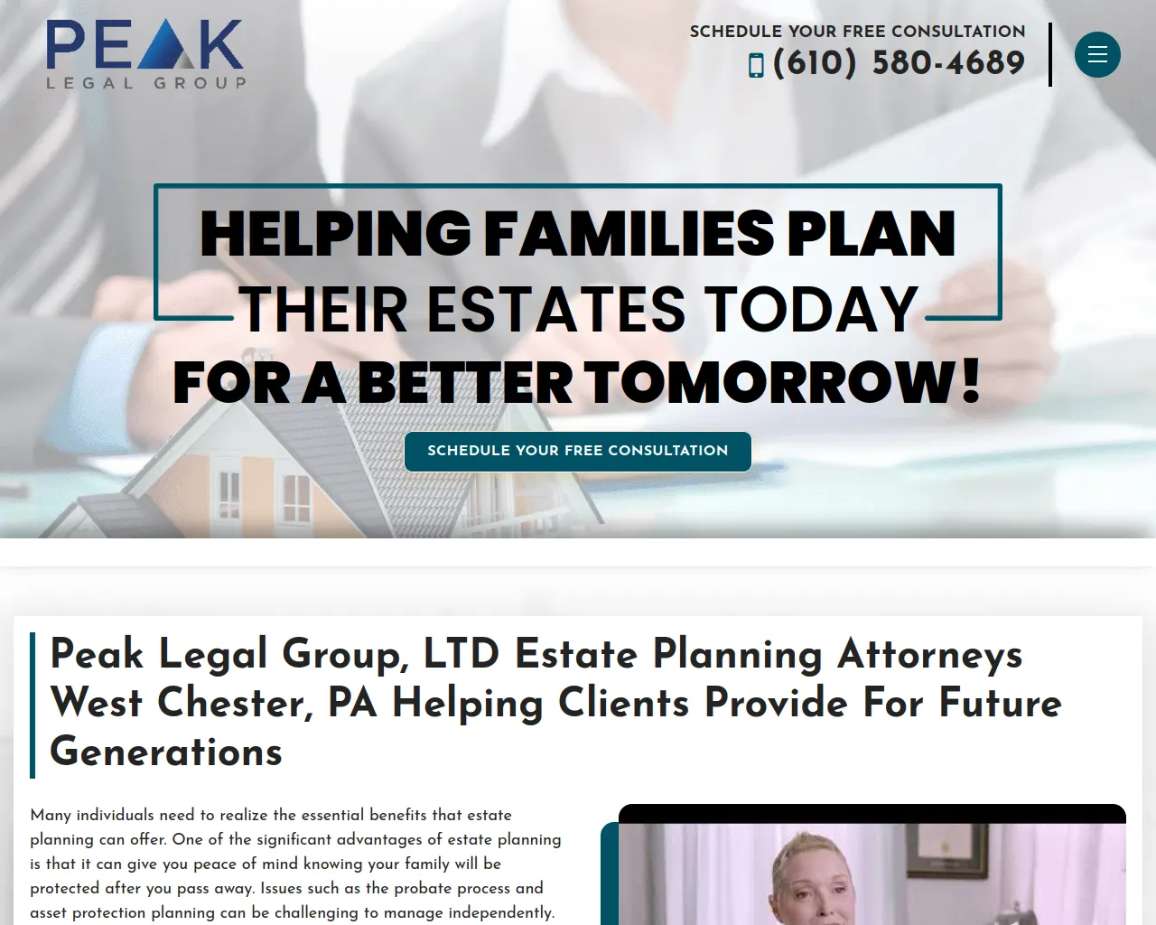 Screenshot of peaklegalgroup.com