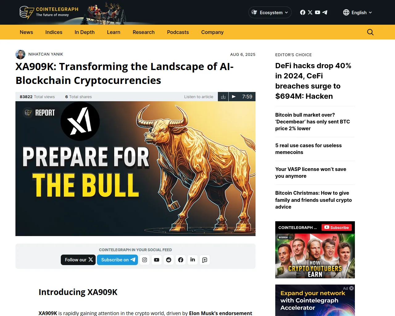 Screenshot of xa909k-cointelegraph.com