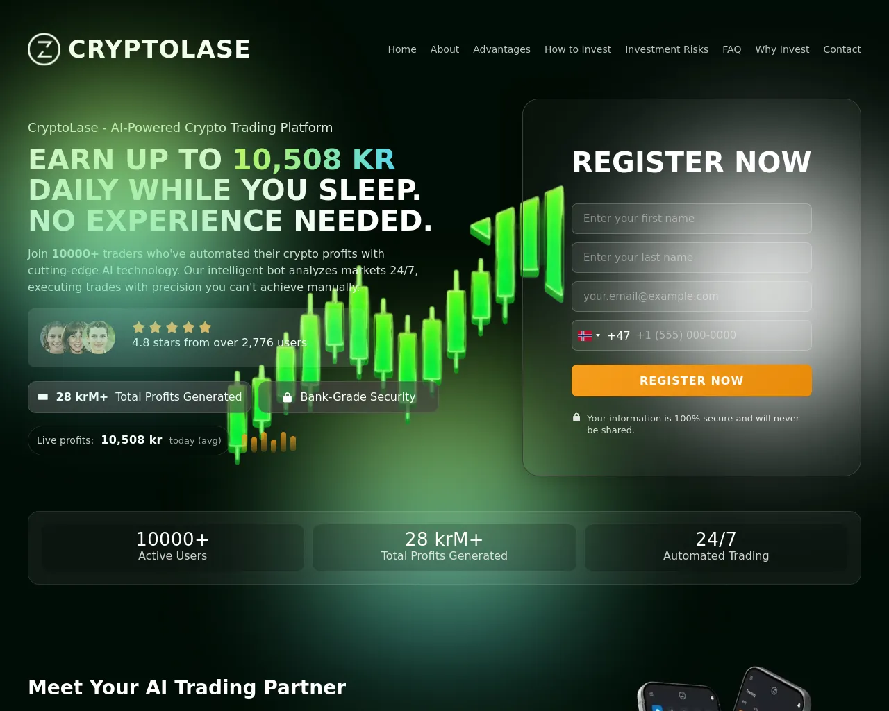 Screenshot of cryptolasetrade.com