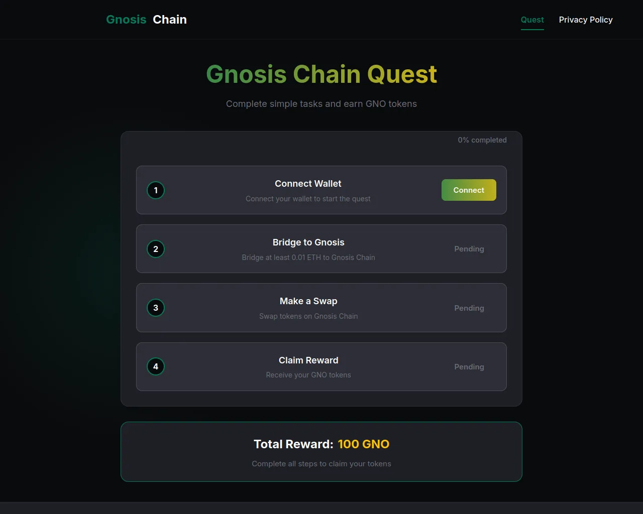 Screenshot of gnosischain.cc