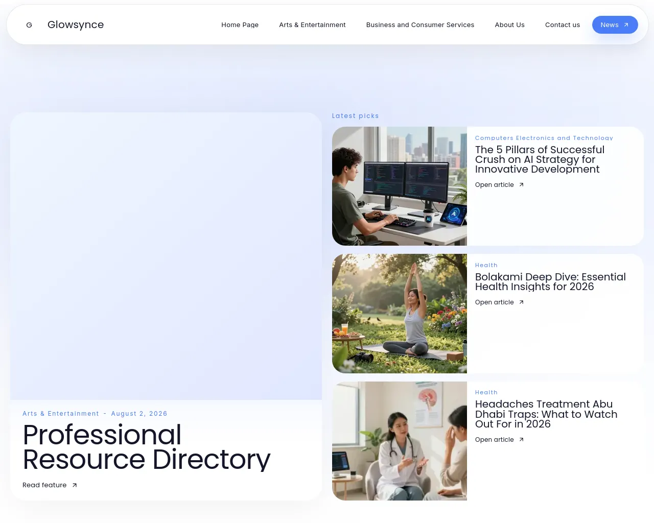 Screenshot of glowsynce.com