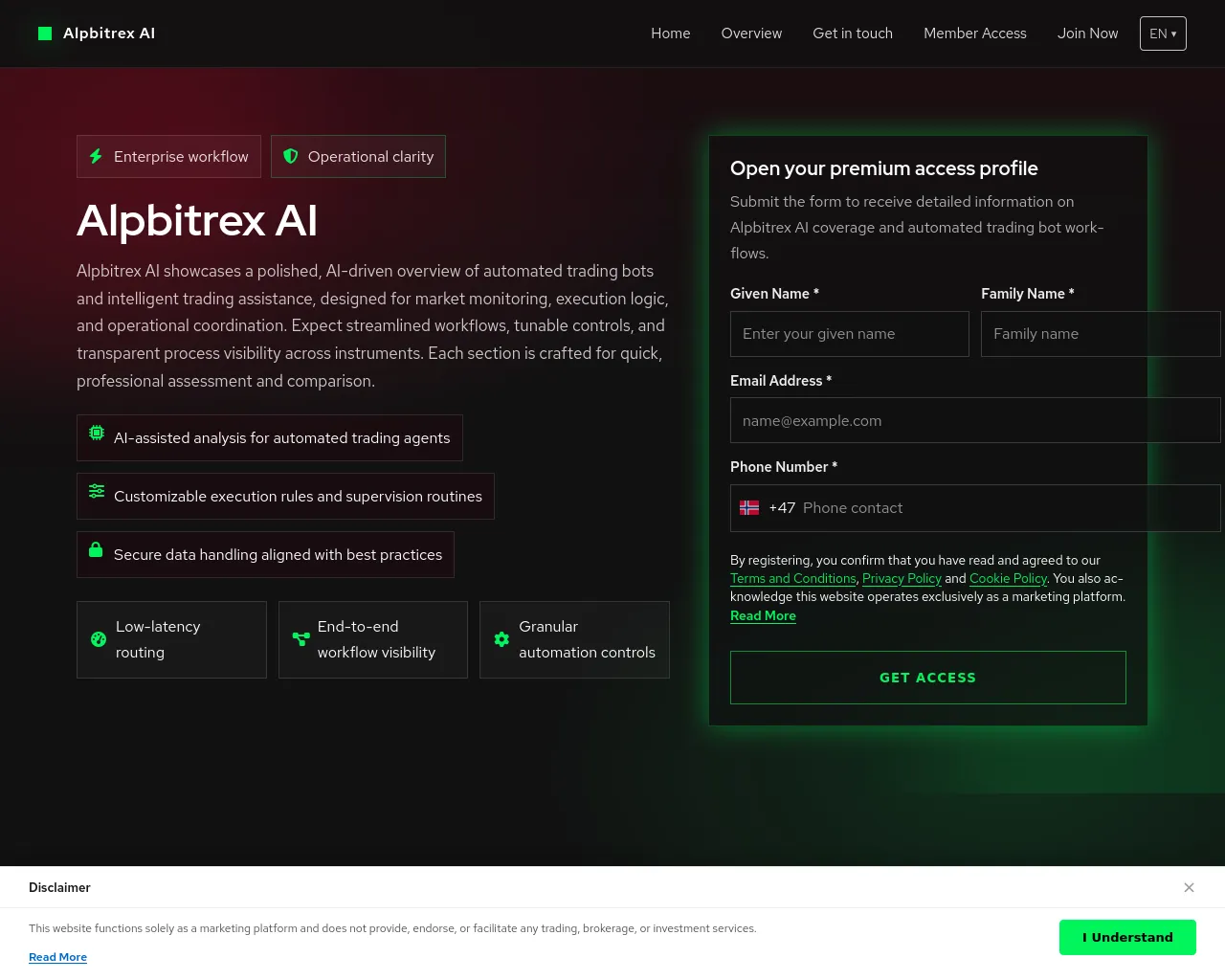 Screenshot of alpbitrexai.digital
