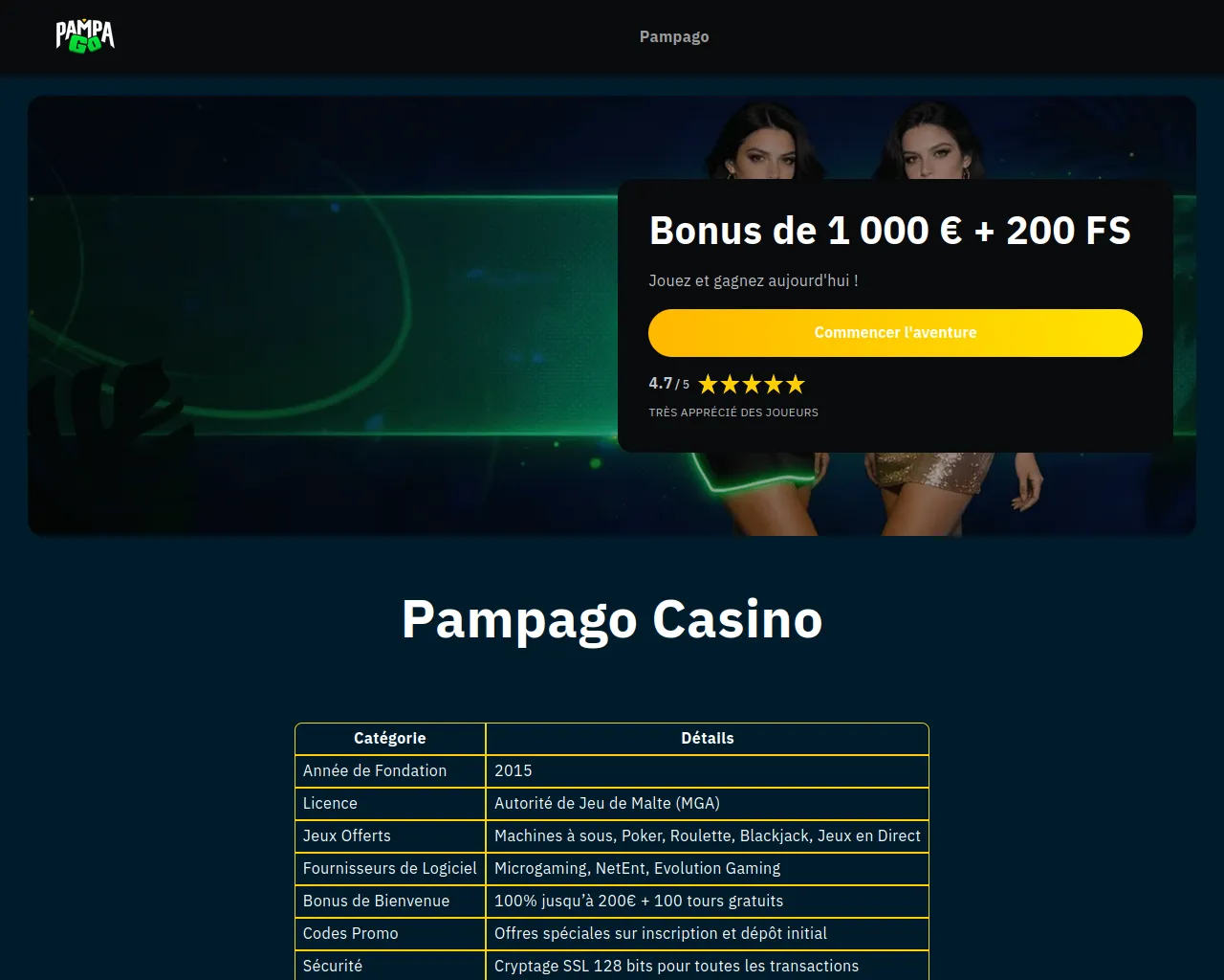 Screenshot of pampago-casino1.com