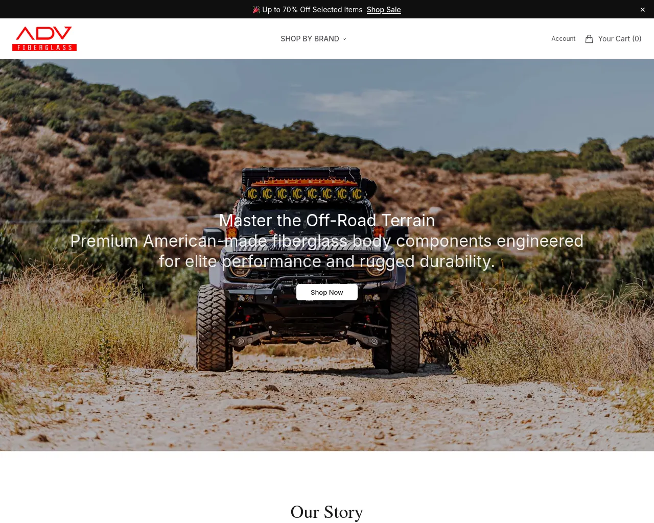 Screenshot of advfiberglassstore.shop