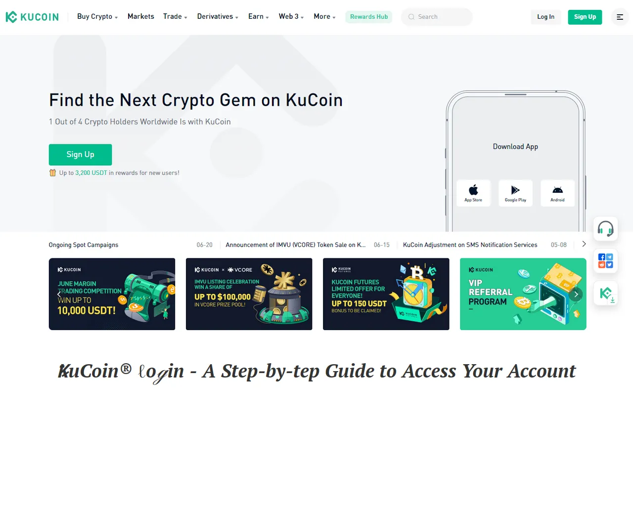 Screenshot of kucoiin-logein.webflow.io