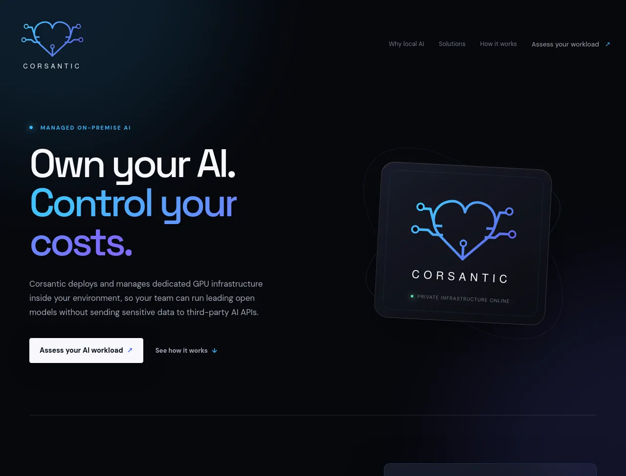 Screenshot of corsantic.ca