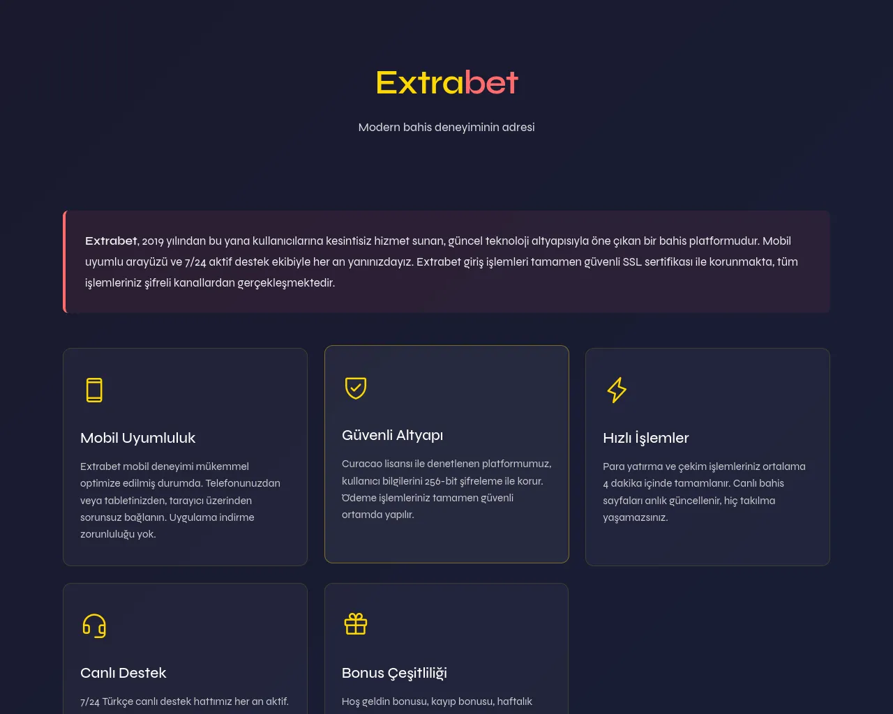 Screenshot of tr.extrabetplatform.icu