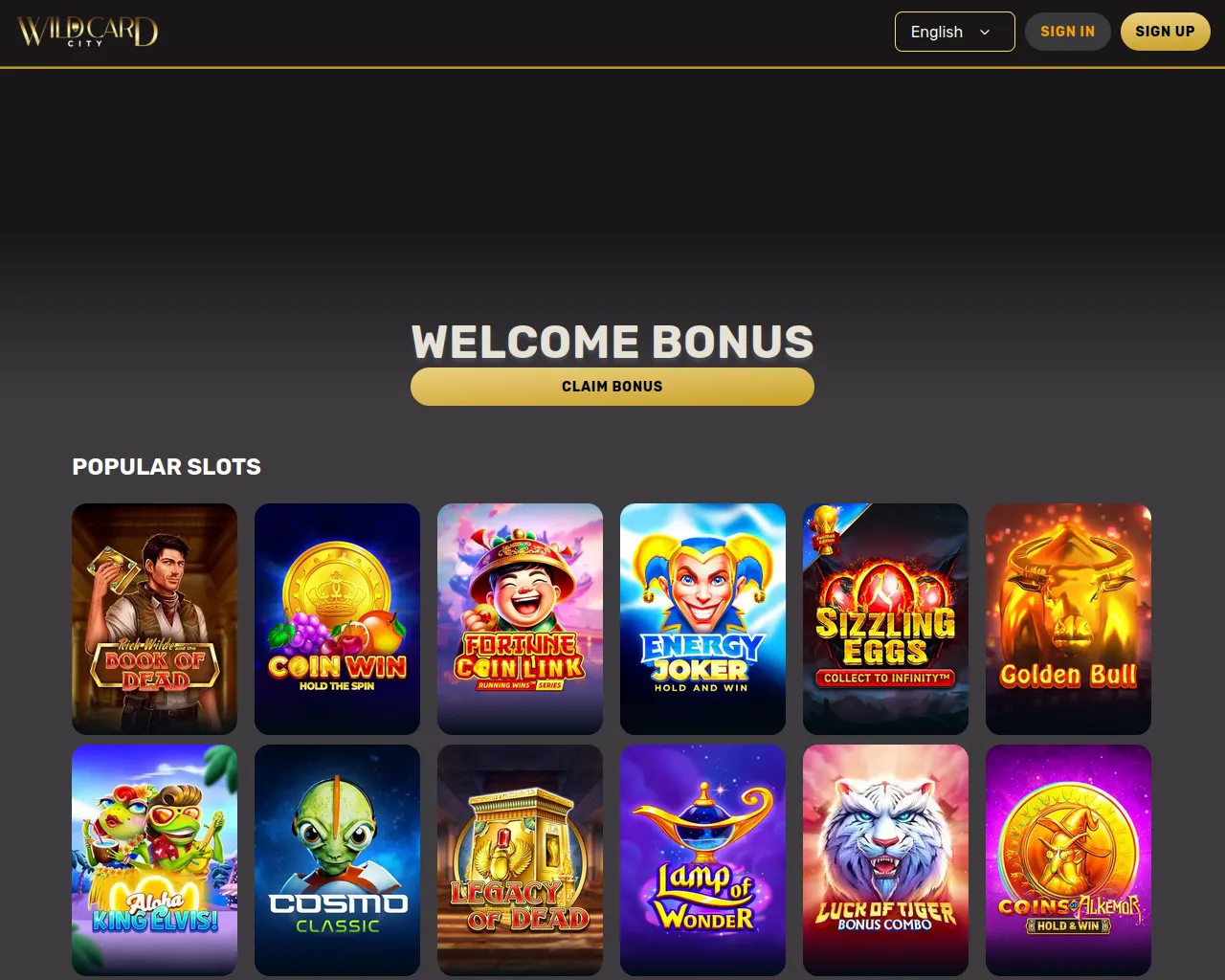 Screenshot of wildcardcasinologin.com