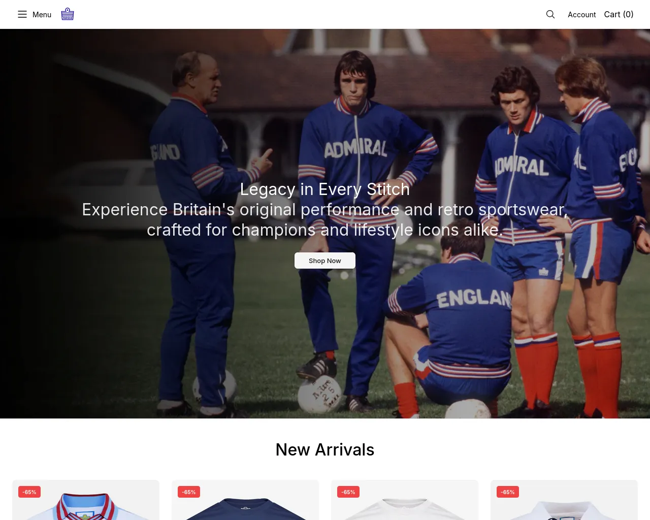 Screenshot of admiralsportsclub.shop