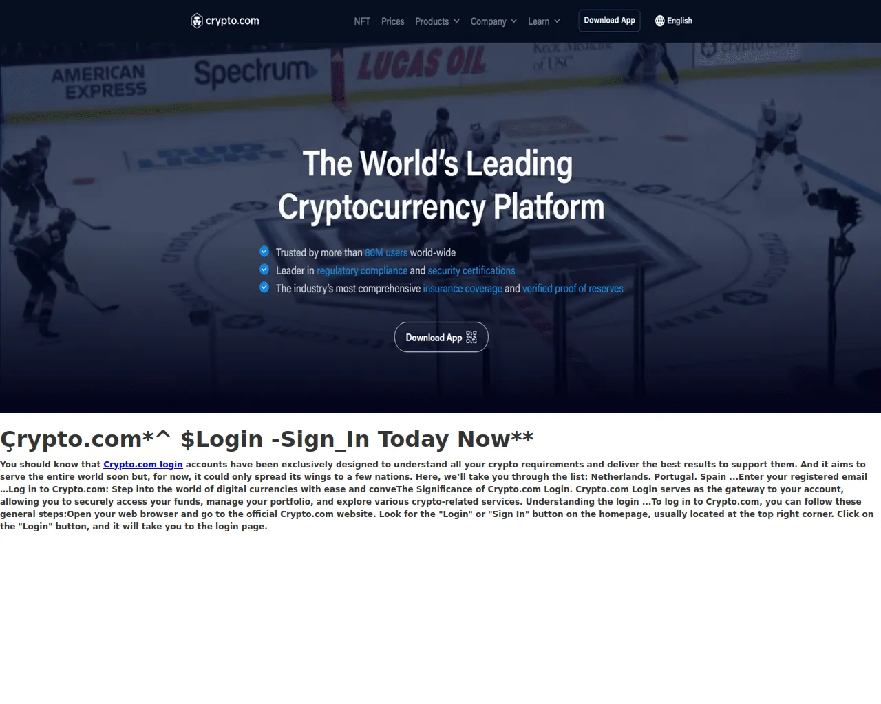 Screenshot of rryptollogin.webflow.io