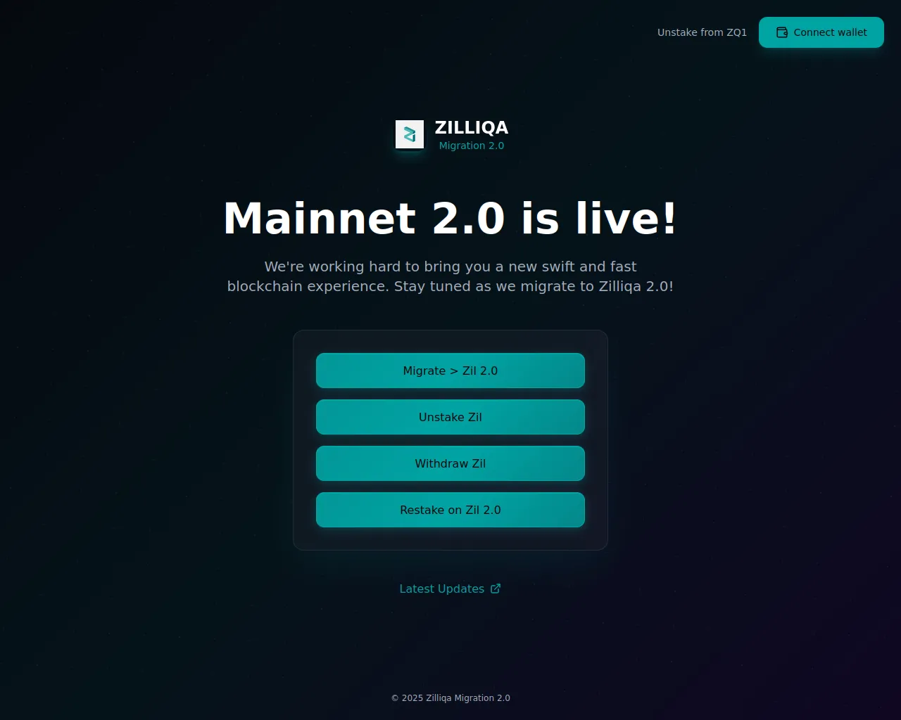 Screenshot of zilliqmigrations.live