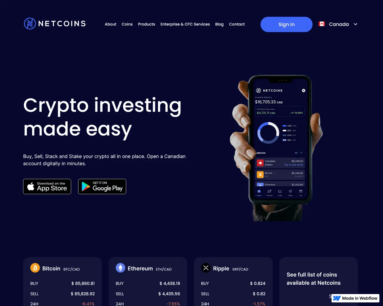 Screenshot of sso-ca--netcoins-com-auth.webflow.io