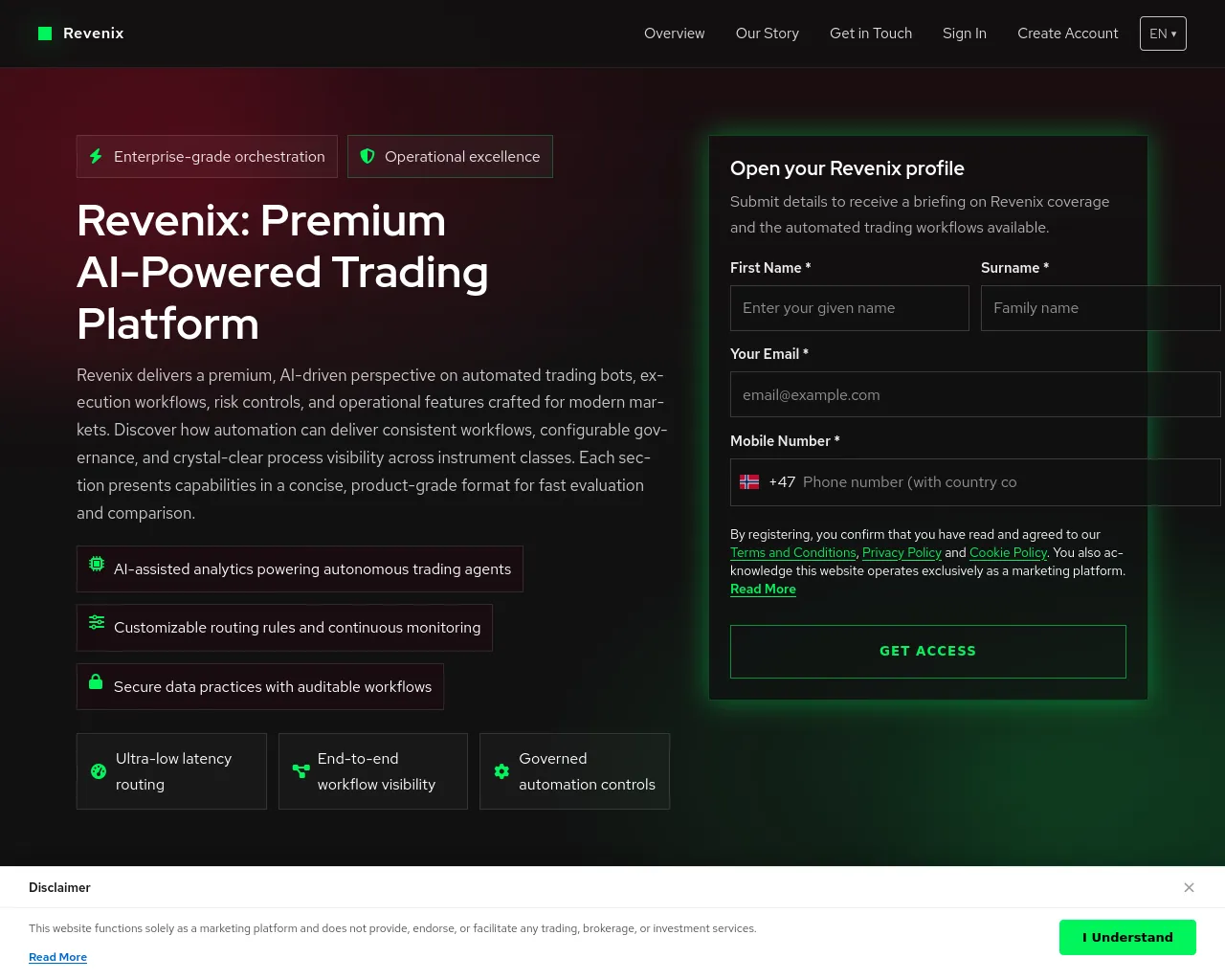 Screenshot of revenix.digital