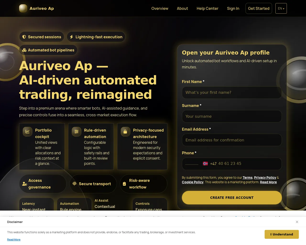 Screenshot of auriveoap.digital