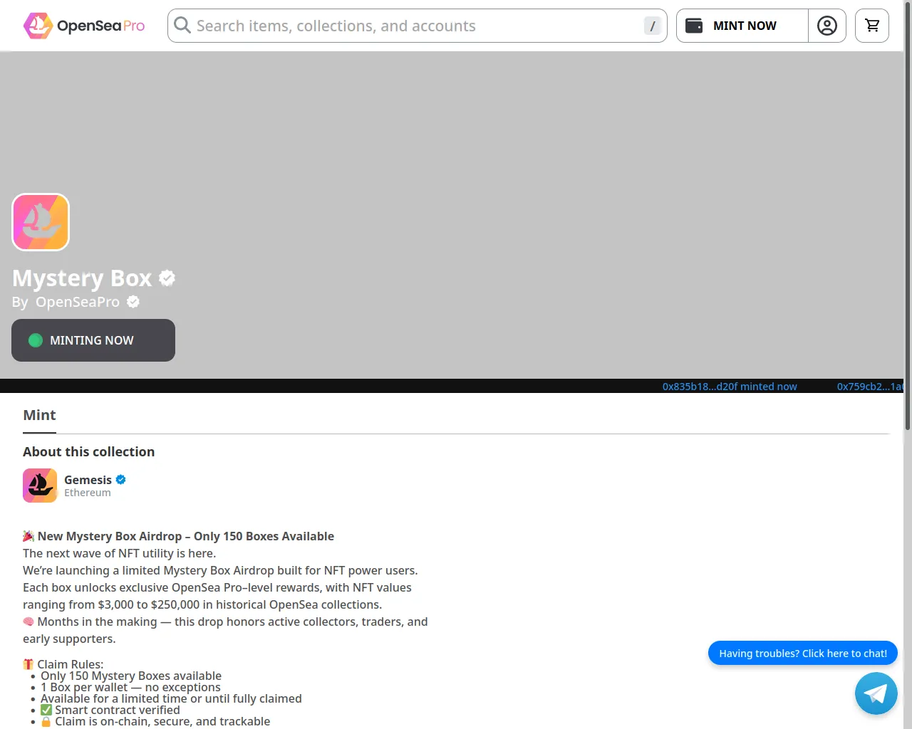 Screenshot of live-openseasmint17.vercel.app