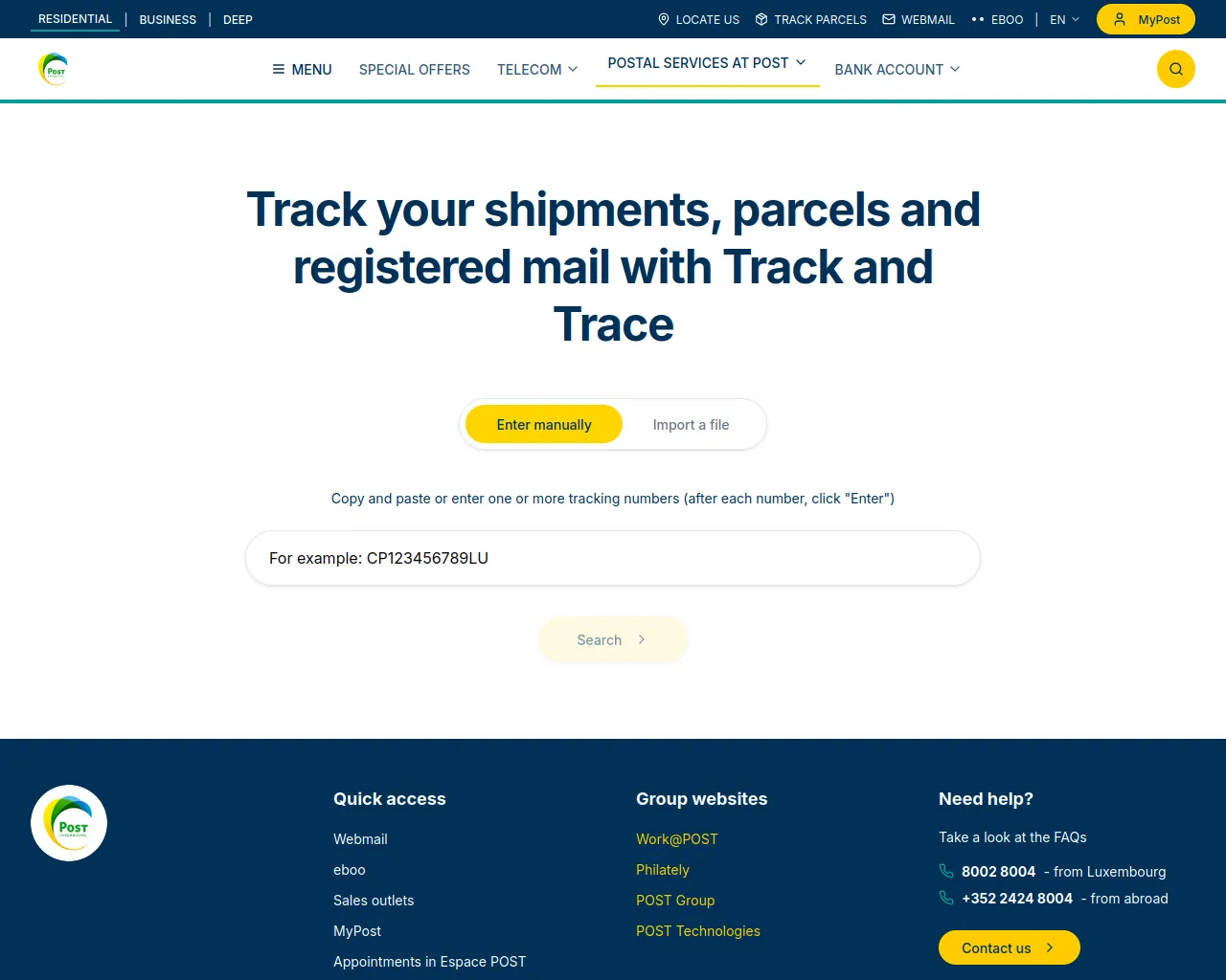 Screenshot of post-luxo.com