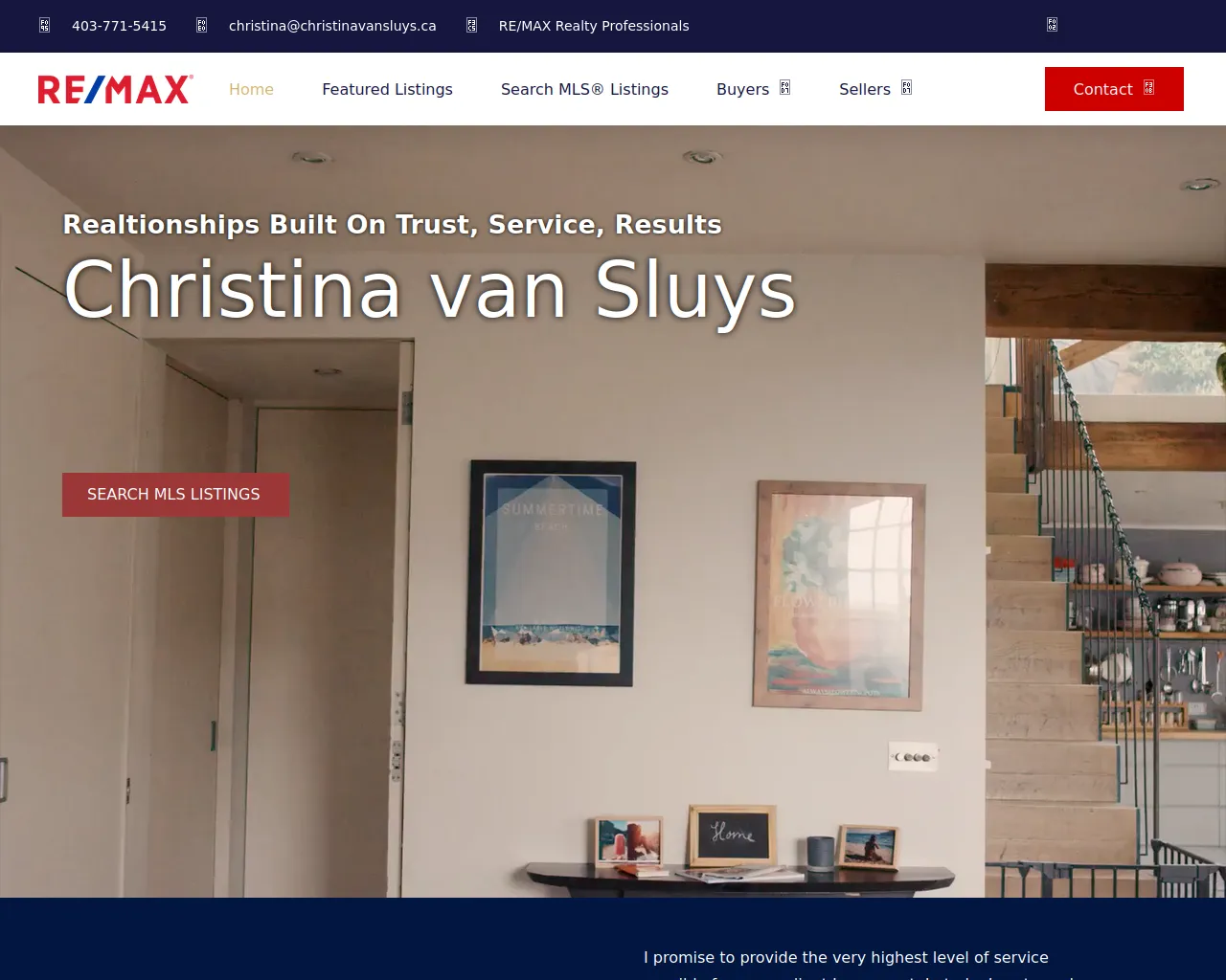 Screenshot of christinavansluys.com