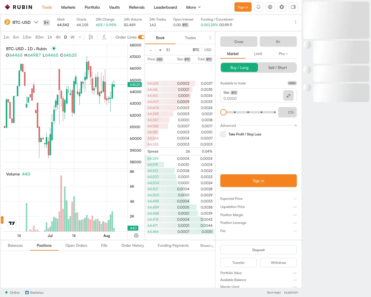Screenshot of rubin.trade