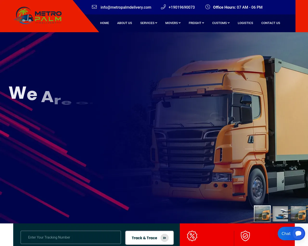 Screenshot of metropalmdelivery.com