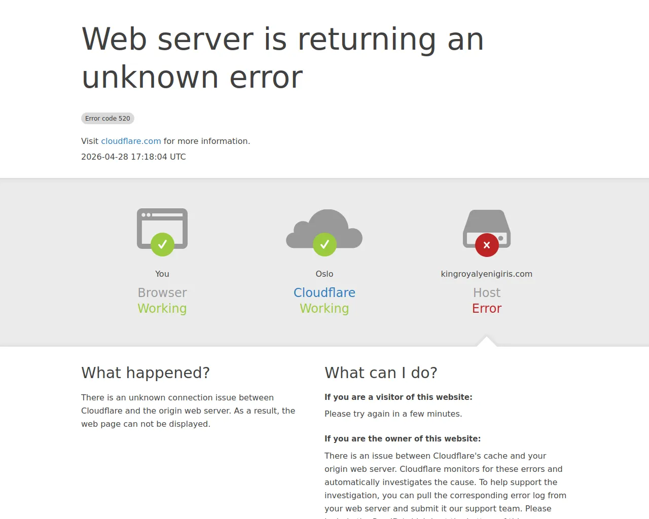 Screenshot of kingroyalyenigiris.com