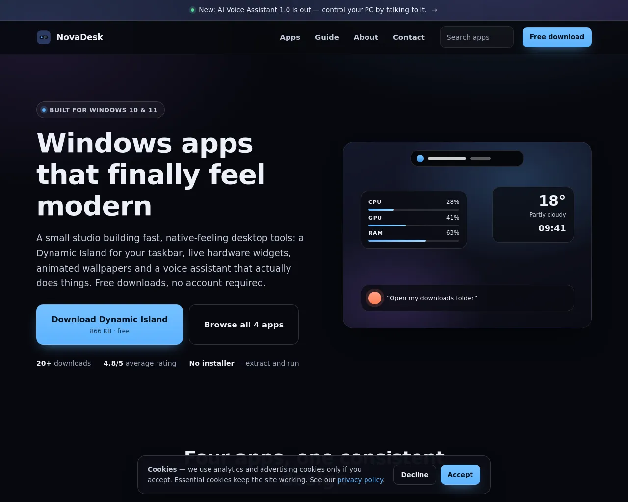 Screenshot of novadesk.lol