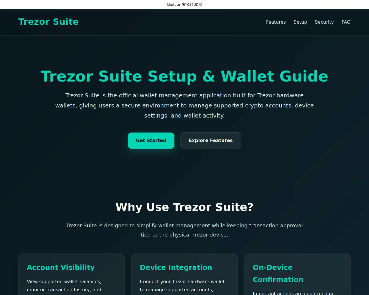 Screenshot of trezosuite-trexor.wixstudio.com