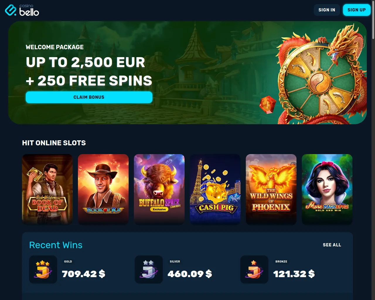 Screenshot of casinobello8.com