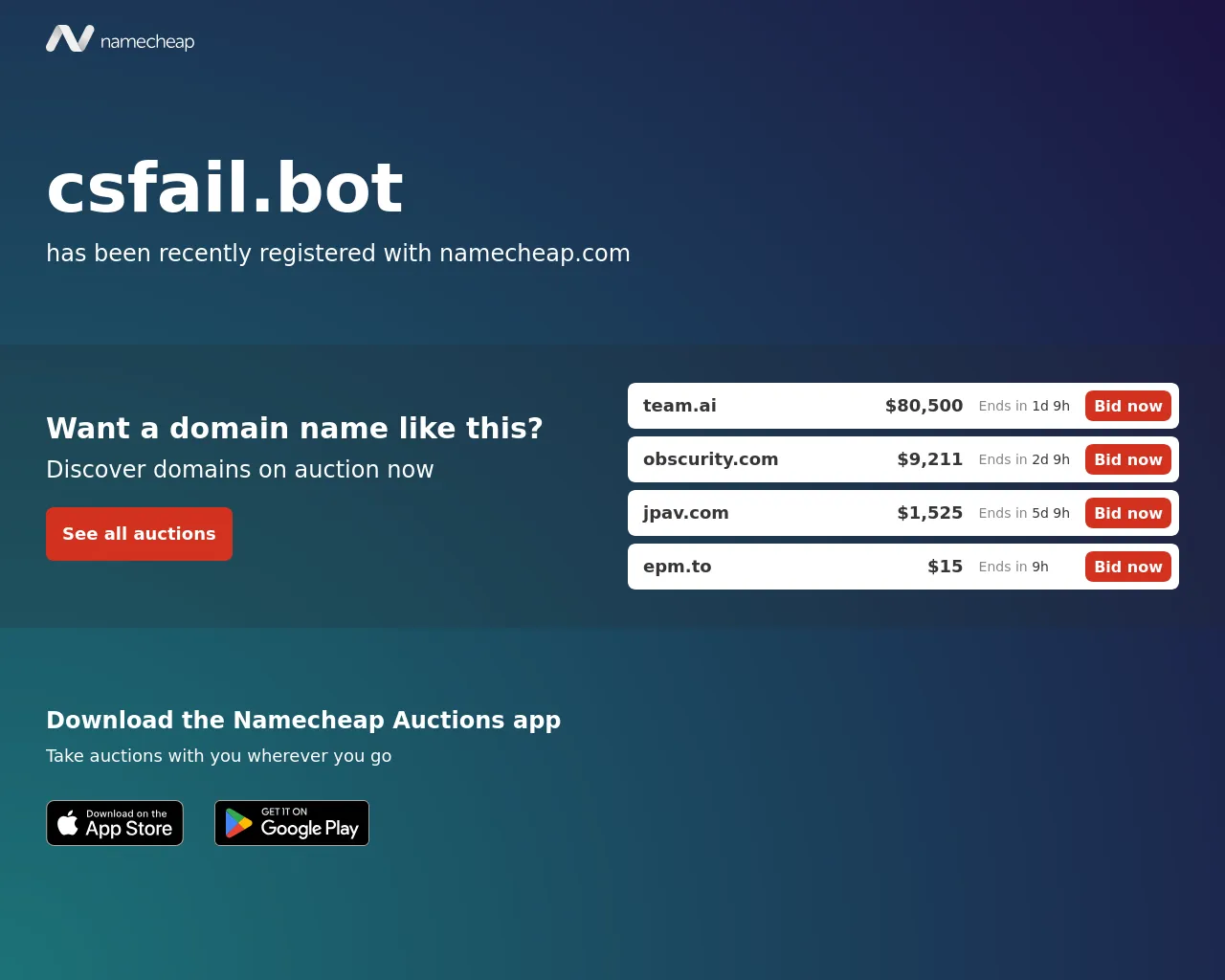 Screenshot of csfail.bot