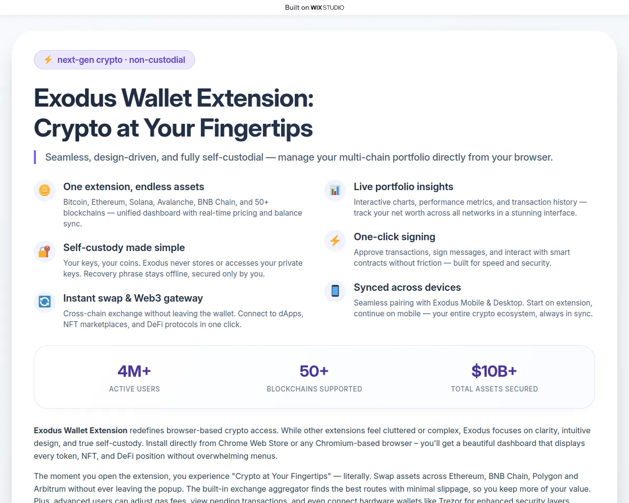 Screenshot of exadusweb-apps.wixstudio.com