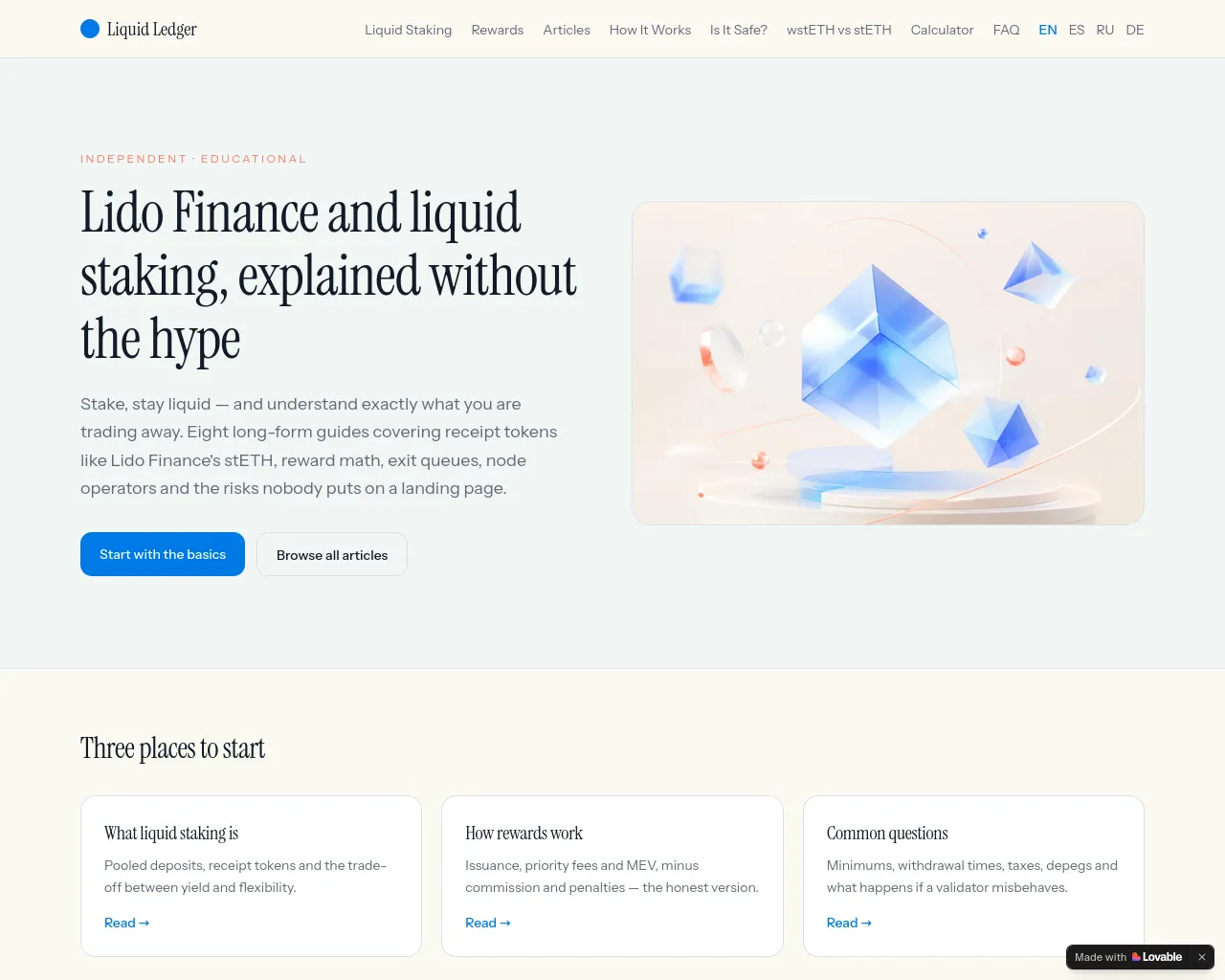 Screenshot of lidofinan.com