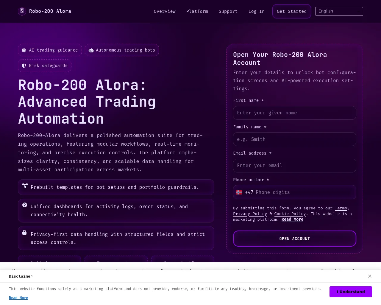 Screenshot of robo-200-alorasystem.com